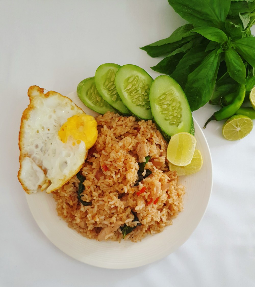 Spicy Chicken and Basil Fried Rice